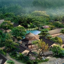 Схема вышивки «Поселок»