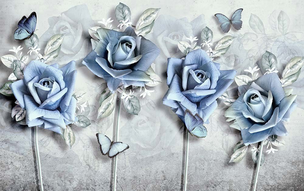 Фреска "Розы с бабочками" - оригинал