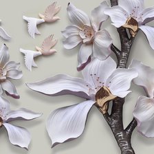 Схема вышивки «Панно "Цветы с птицами"»