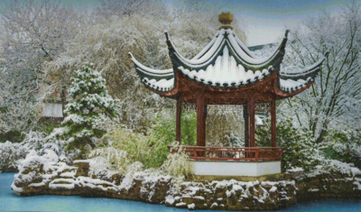 Китайский сад Сун-Ят-Сена, Ванкувер, Канада - озеро, зима, сад, беседка - предпросмотр
