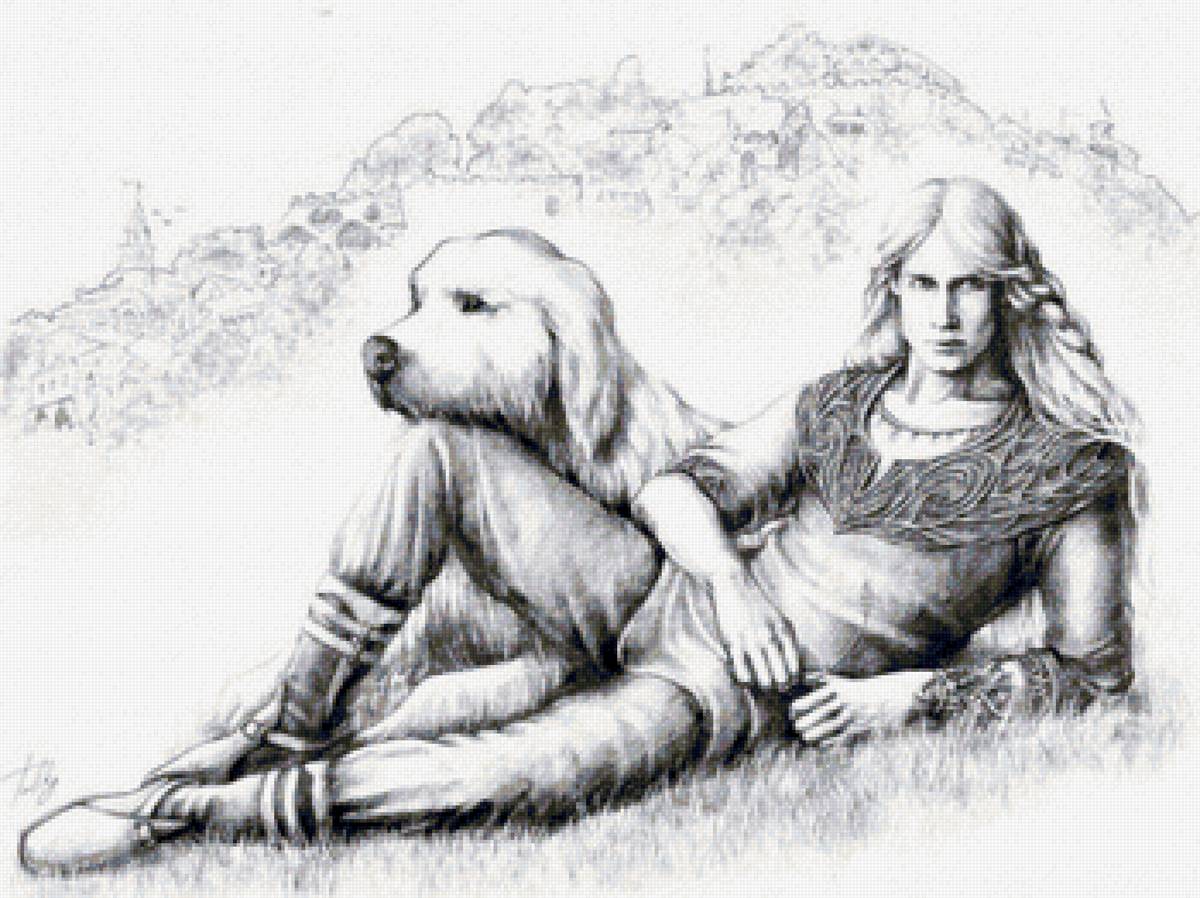 Передышка - эльф, собака, фэнтези - предпросмотр