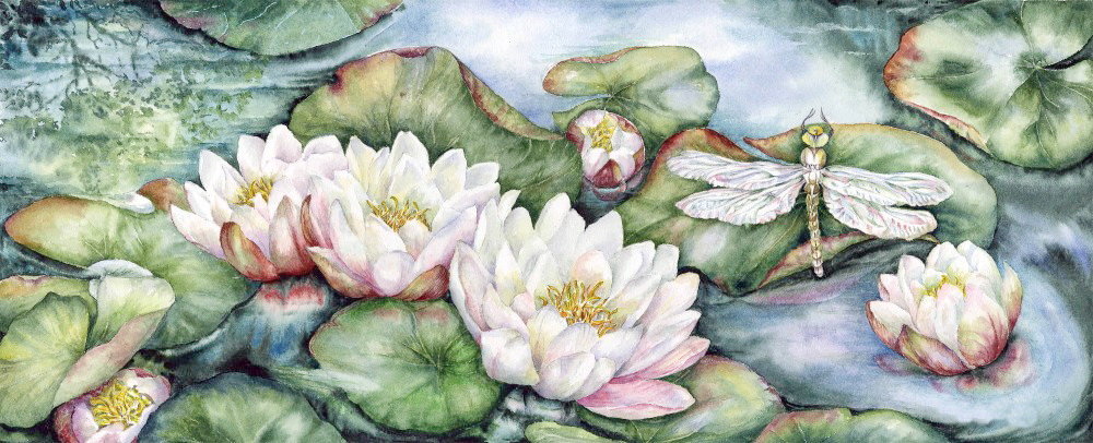 Цветы на воде - оригинал