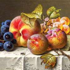 Персик, виноград и сливы