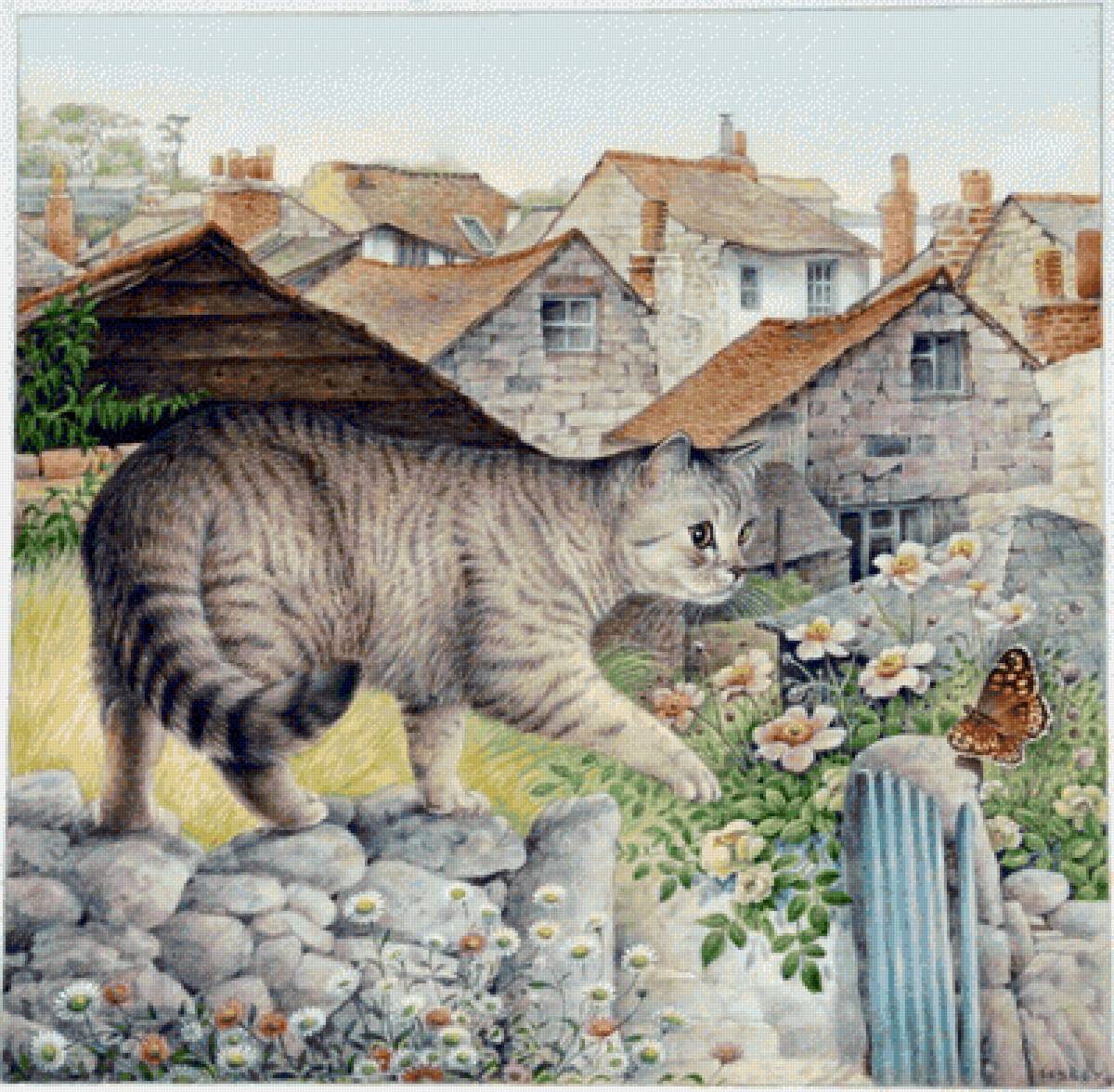 Gato. - vila, animais, casas - предпросмотр