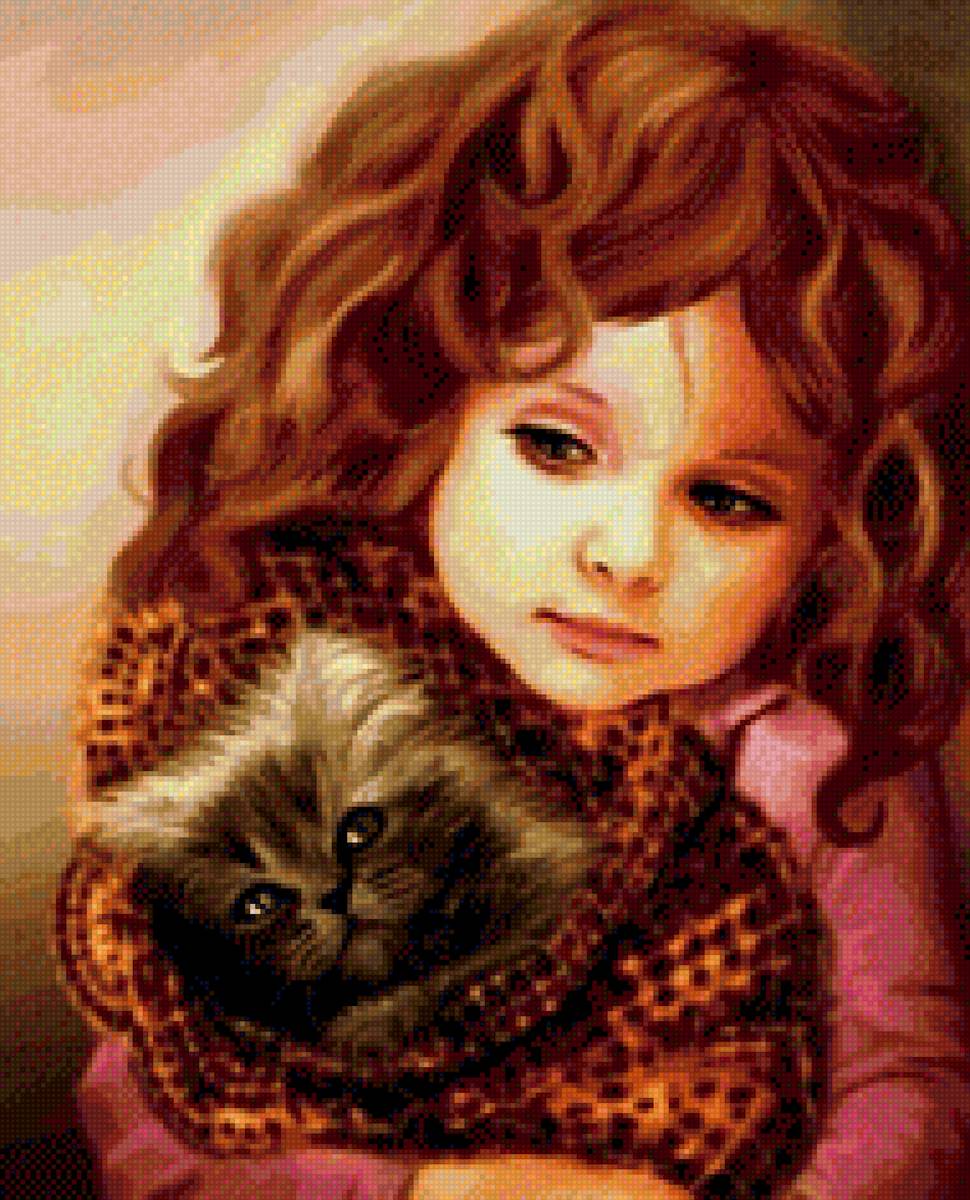 Рыжее чудо - котенок, девочка, дети - предпросмотр