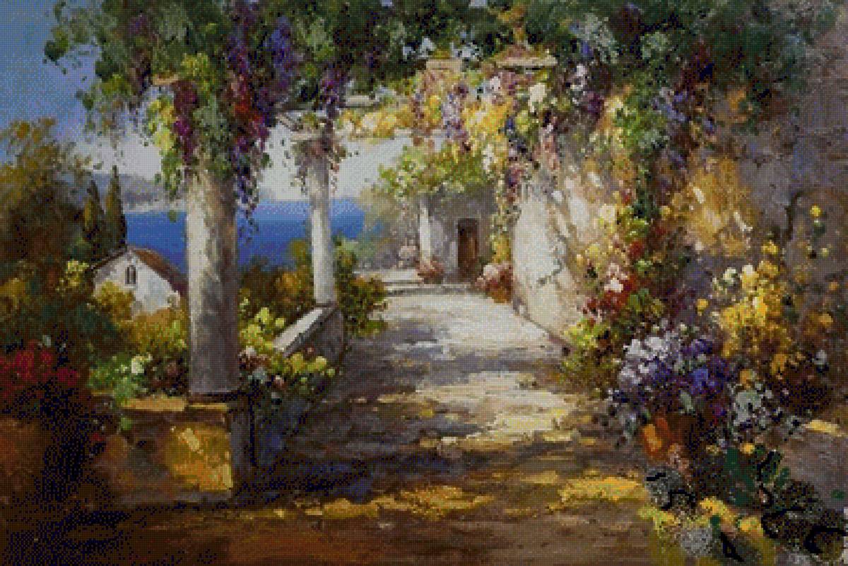 Средиземноморье - море, юг, цветы - предпросмотр