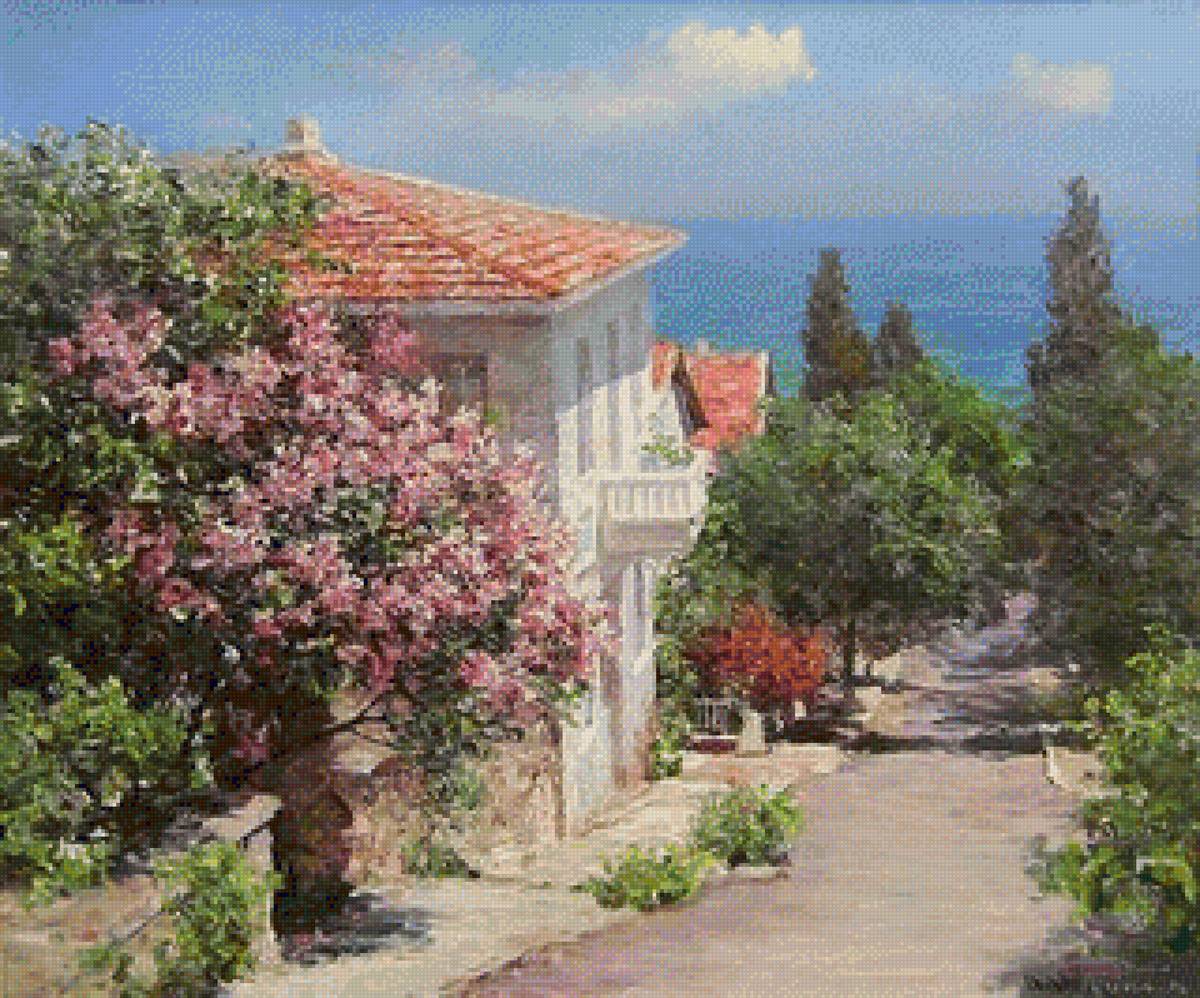 К морю - юг, цветы, город, море - предпросмотр