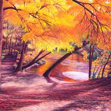 Схема вышивки «Осенний пейзаж»