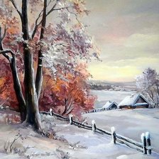 Схема вышивки «Зимний пейзаж»