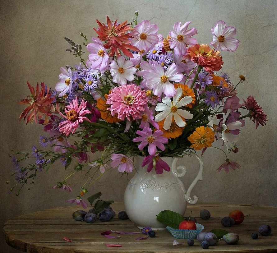 Vaso de flores. - flores. - оригинал