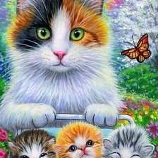 Схема вышивки «familha de gatos»