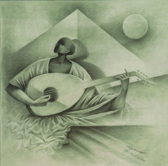 homem tocando - pintura - оригинал