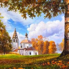 Схема вышивки «Осенний пейзаж»