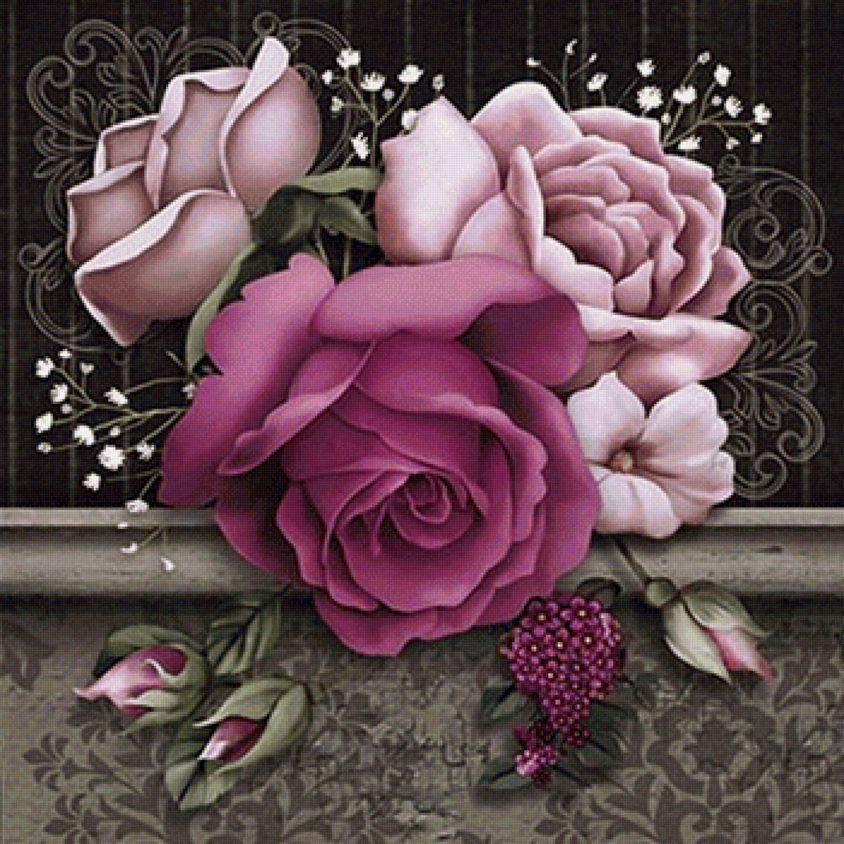 винтажные цветы - предпросмотр