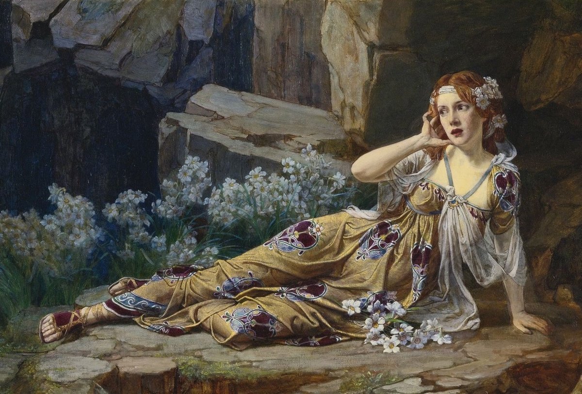 Talbot Hughes. Эхо - 19 век, живопись, девушка, портрет - оригинал