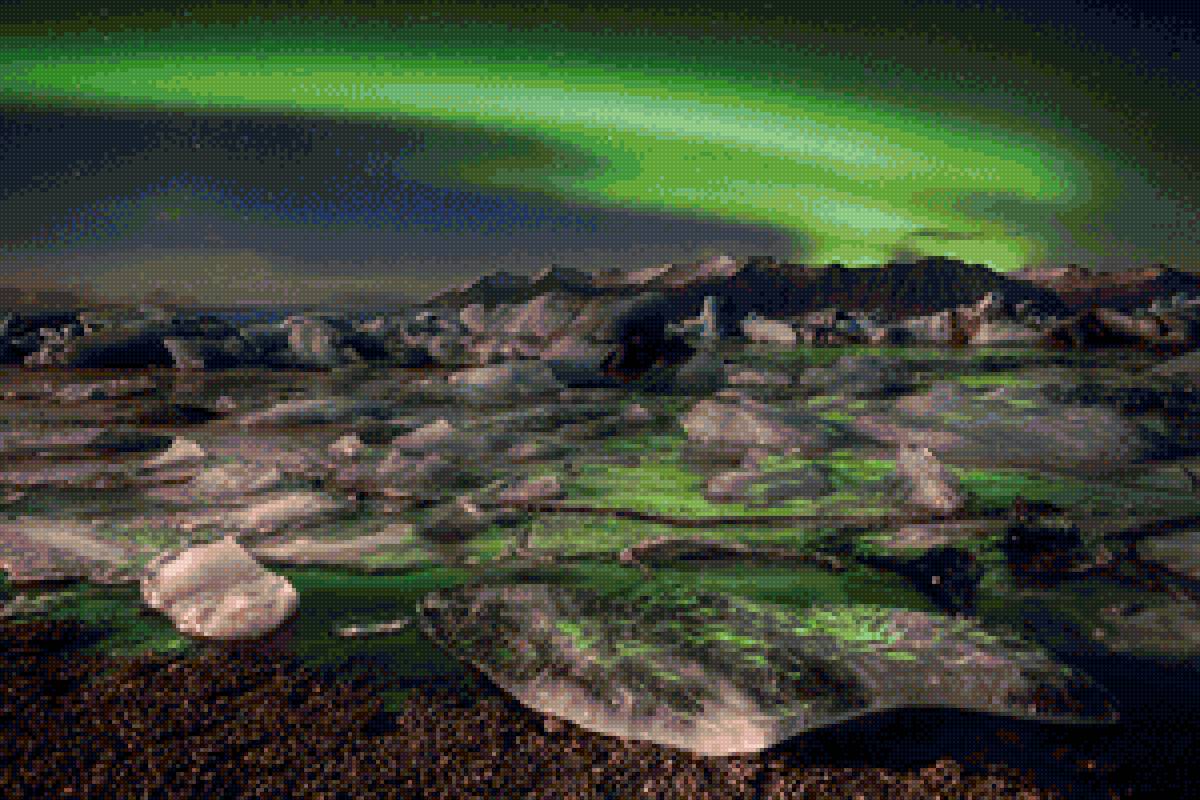 Северное сияние над Исландией - северное сияние, природа - предпросмотр