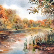 Схема вышивки «Осеннее утро»