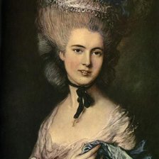 Схема вышивки «Портрет дамы в голубом (портрет герцогини де Бофор). Гейнсборо»