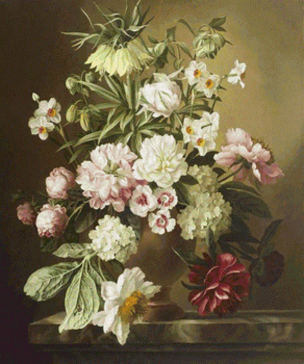 Цветы в вазе - гвоздики, цветы, розы, букет - предпросмотр