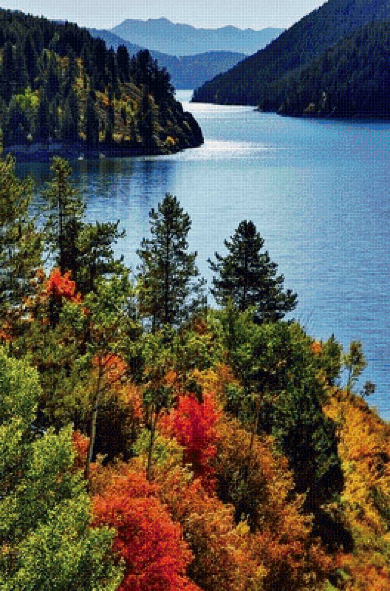 Осень - горы, лес, пейзаж, река - предпросмотр