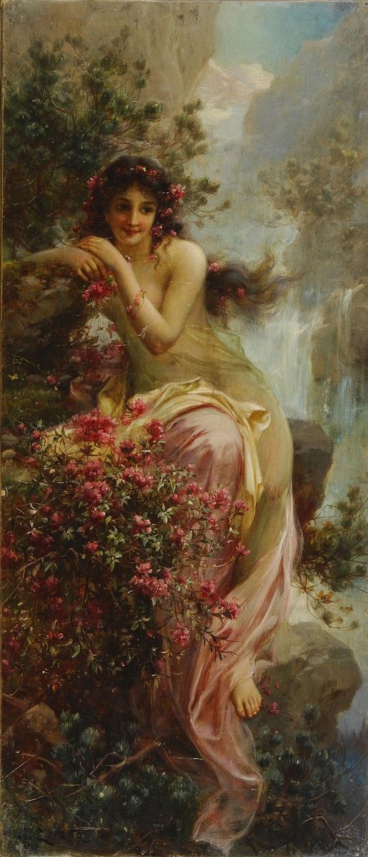 Hans Zatzka. Лето - портрет, 19 век, девушка, живопись - оригинал