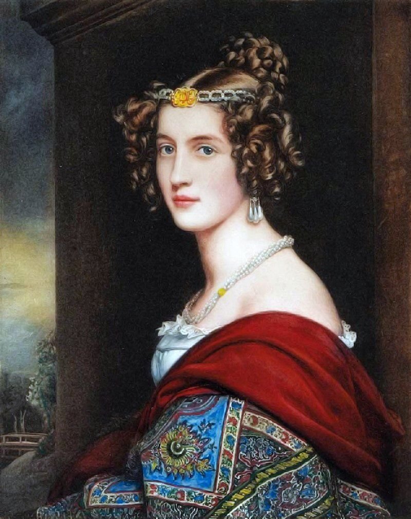 Портрет Амалии фон Шинтлинг. Йозеф Карл Штилер - живопись, женщина, 19 век, дама, девушка, портрет - оригинал