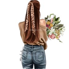 Оригинал схемы вышивки «Девушка в джинсах» (№2177782)