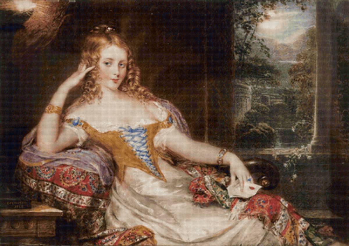 James Holmes. Портрет Джейн Элизабет Дигби - дама, 19 век, живопись, женщина, девушка, портрет - предпросмотр