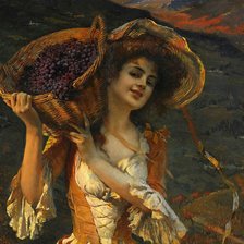 Девушка с виноградом