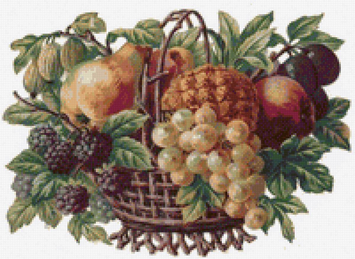 Фрукты в корзине - виноград ананас корзина фрукты - предпросмотр