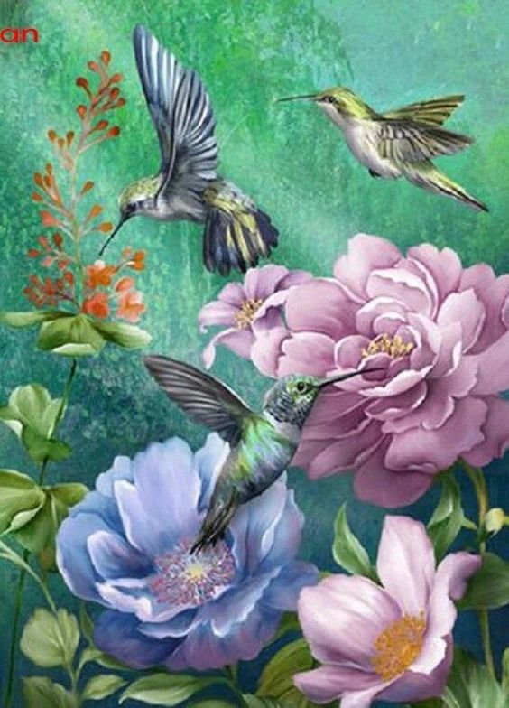 ПТИЦЫ,ЦВЕТЫ - оригинал