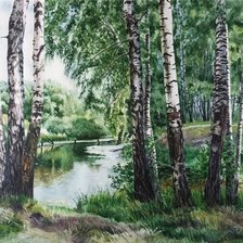 Схема вышивки «Березки»