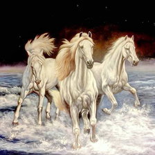 Схема вышивки «Три белых коня»