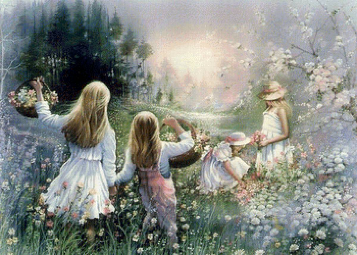 1236 - цветы., лето, дети - предпросмотр