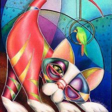 Схема вышивки «Pink cat»