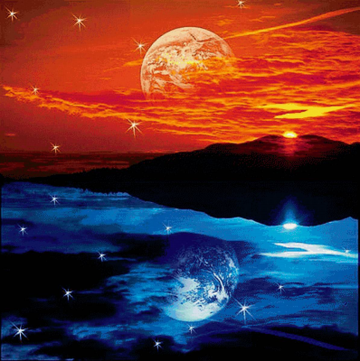 Два неба - небо, космос - предпросмотр