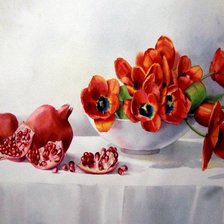 Схема вышивки «Натюрморт с гранатом»