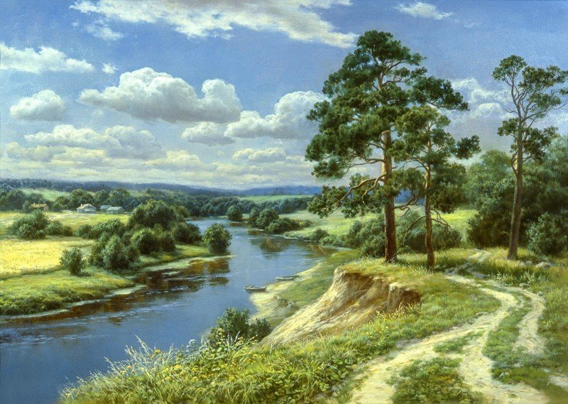 Речка - лето, река., пейзаж - оригинал