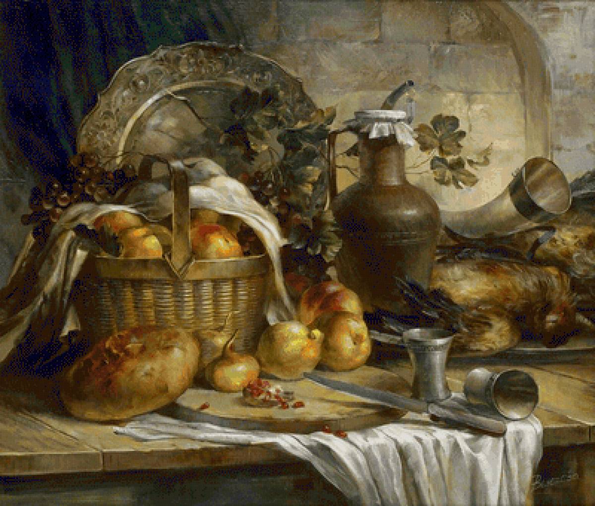 ВЬЮГОВА РИММА. ОХОТНИЧИЙ НАТЮРМОРТ - фрукты, натюрморт - предпросмотр