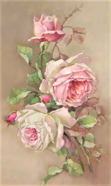 rose vintazh - птицы, цветы - оригинал