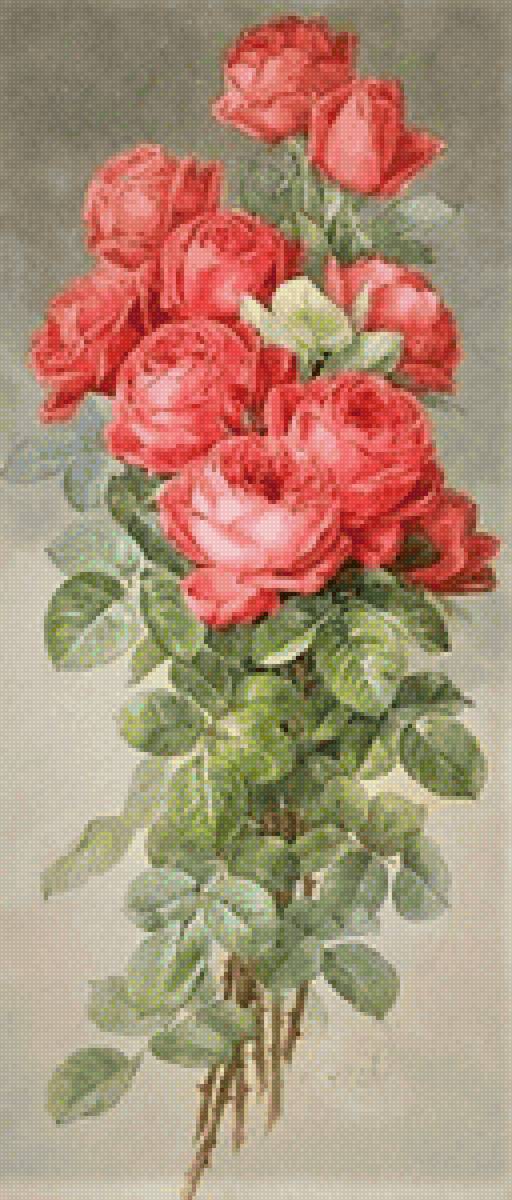 vintazh pink rose - цветы, птицы - предпросмотр