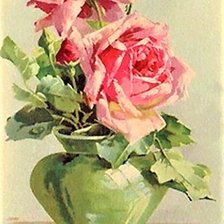 Оригинал схемы вышивки «rose in vase» (№2183302)