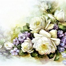 Оригинал схемы вышивки «Aqvarel flowers» (№2183592)