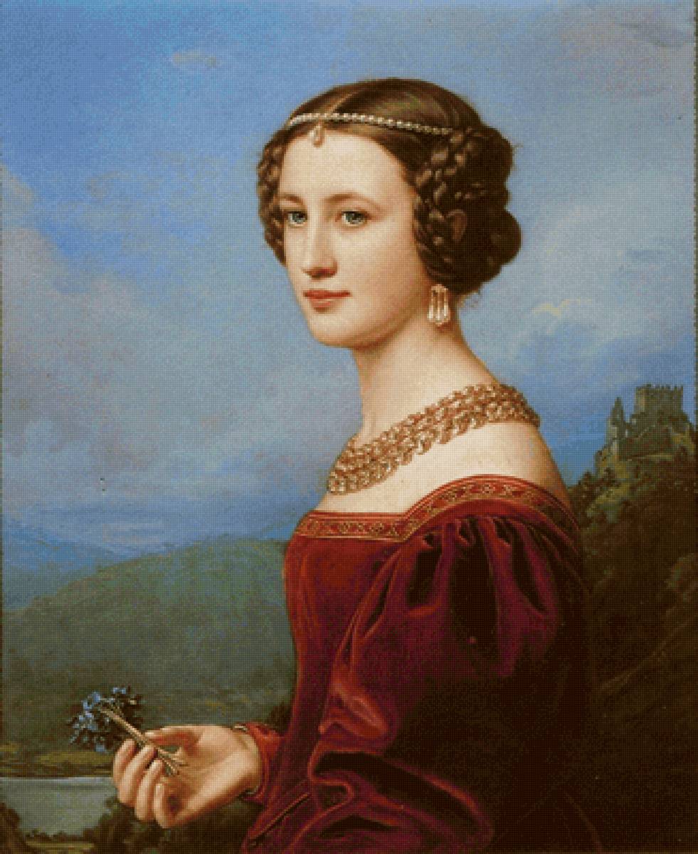 Йозеф Карл Штилер. Джейн Дигби - портрет, живопись, 19 век, женщина, девушка, дама - предпросмотр