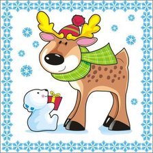 Схема вышивки «Подушка олень»