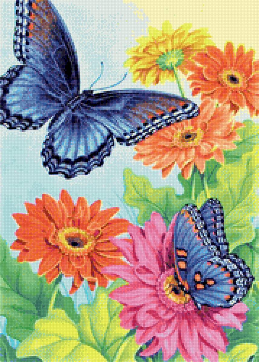 Butterflyes and herberes - насекомые - предпросмотр