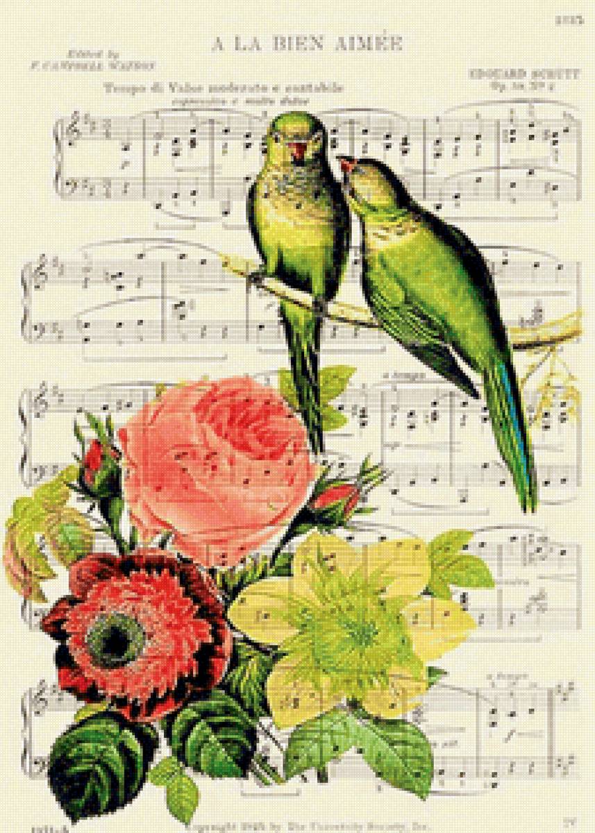 A La Bien Aimee(gamma) - цветы, птицы - предпросмотр