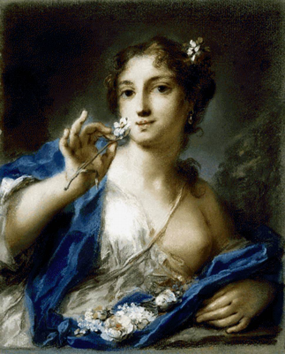 Rosalba Carriera. Весна - живопись, девушка, портрет, 17 век - предпросмотр