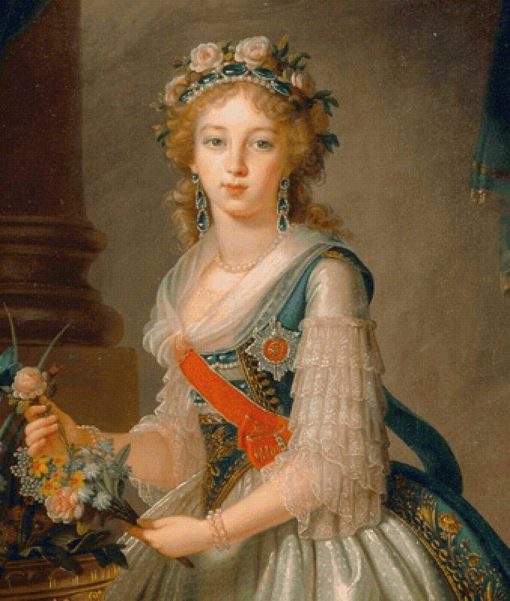 Элизабет Виже-Лебрен. Луиза Мария Августа (фрагмент) - 18-19 век, дама, девушка, живопись, портрет, женщина - предпросмотр