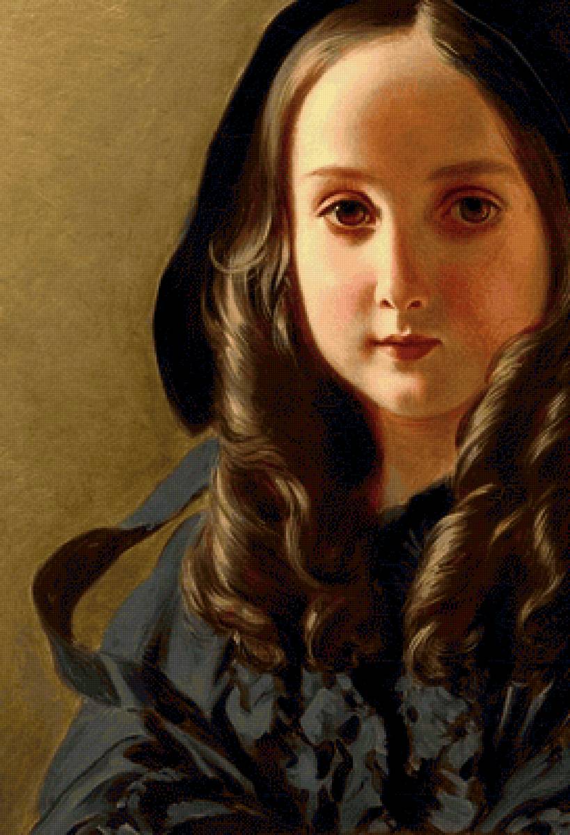 Франц Ксавер Винтерхальтер. Каролина фон Мандершайд - живопись, 19 век, портрет, девочка - предпросмотр